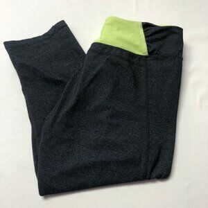 Kyodan Neon Yellow & Heathered Black Crop Leggings Size Small